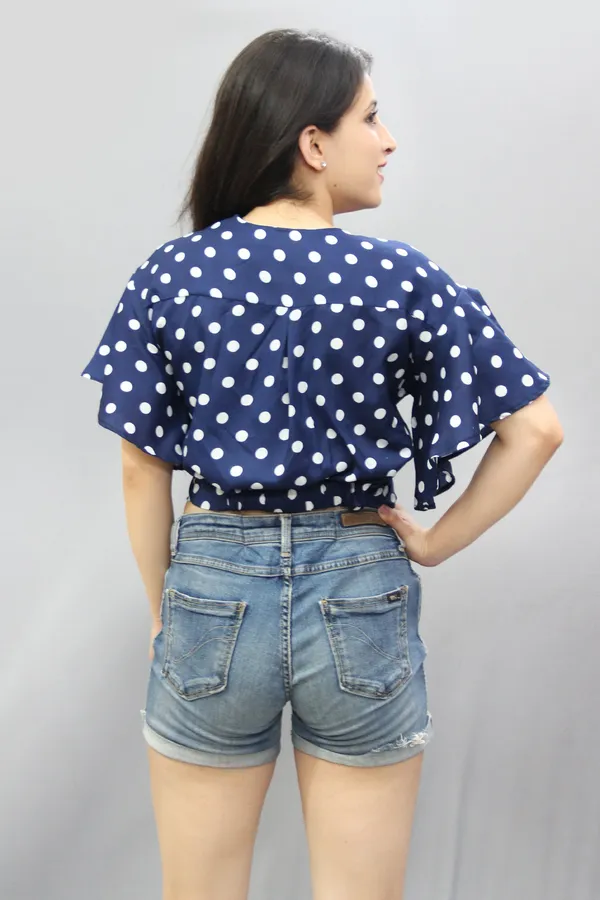 Casual_Printed_Women_White,_Blue_Top