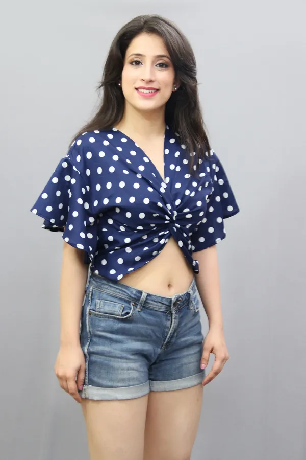 Casual_Printed_Women_White,_Blue_Top