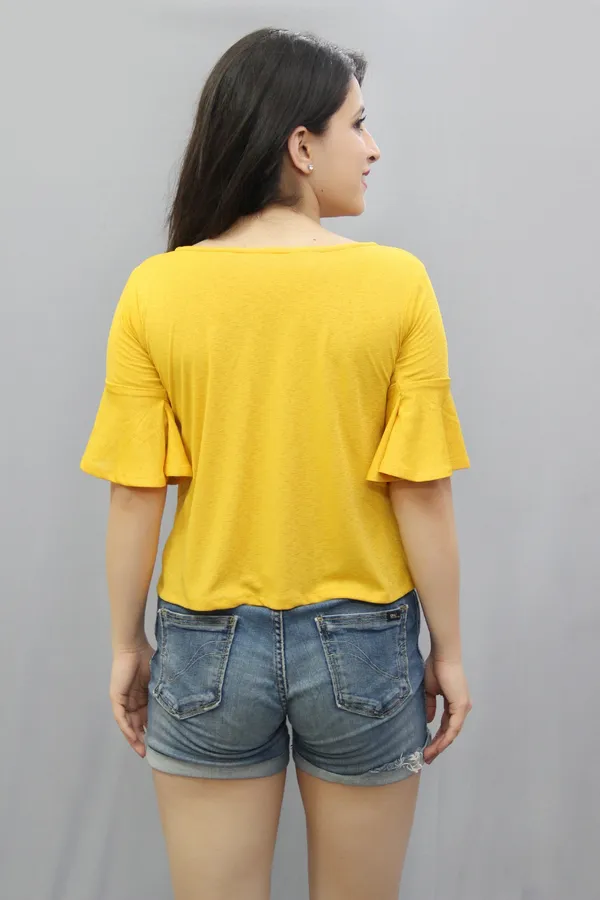 Yellow_Casual_Solid_Tops_For_Women