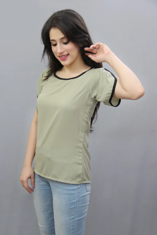 Green_Casual_Solid_Tops_For_Women