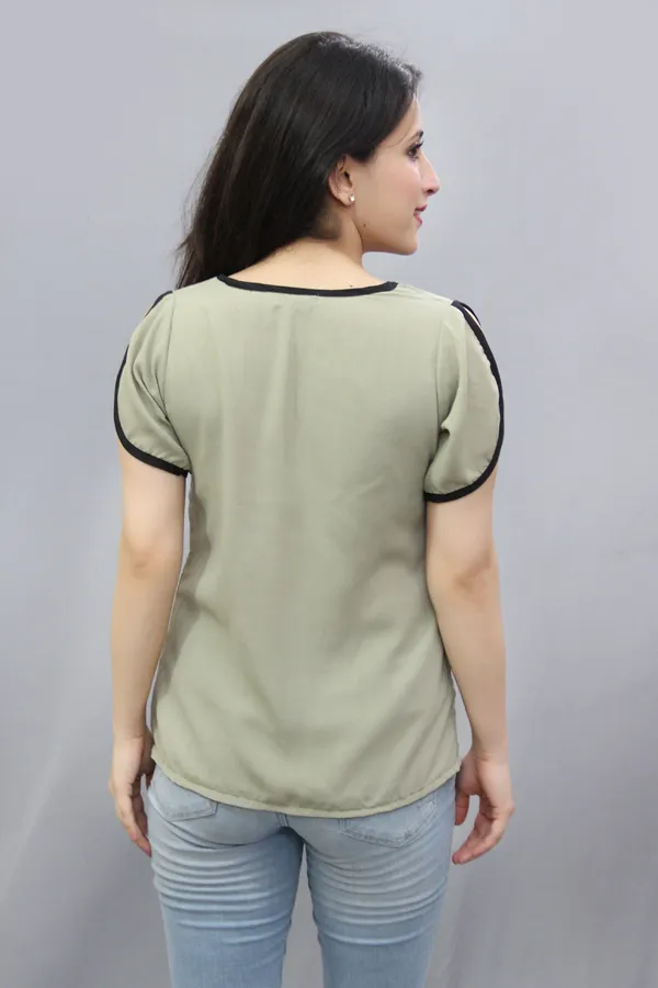 Green_Casual_Solid_Tops_For_Women