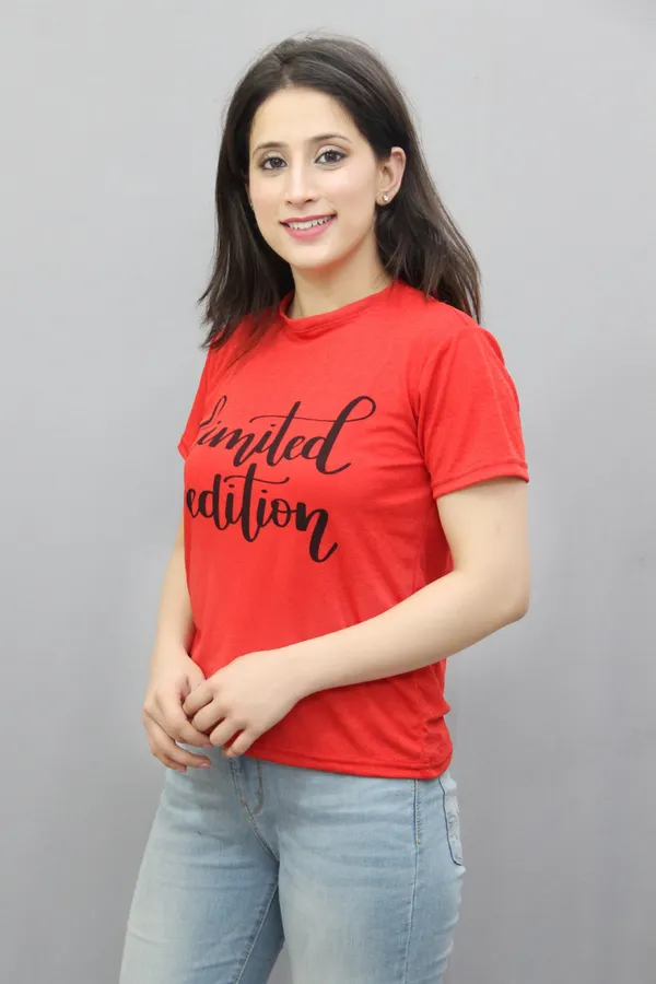 Red_Cotton_Blend_Printed_Short_Sleeve_Round_Neck_Regular_Fit_T-Shirt_For_Women