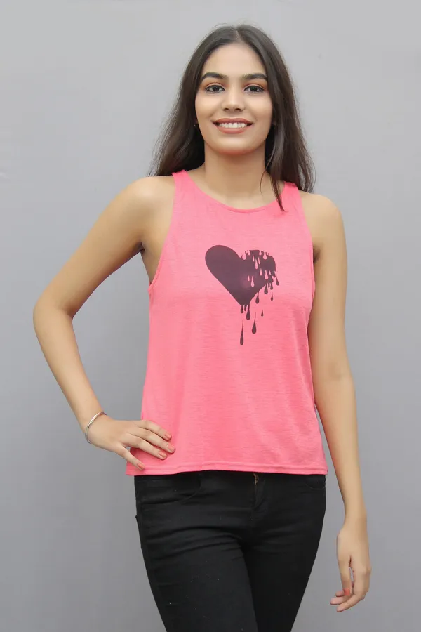 Peach_Casual_Printed_Tops_For_Women