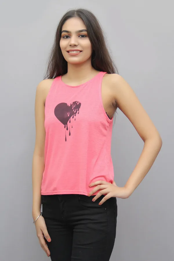 Peach_Casual_Printed_Tops_For_Women