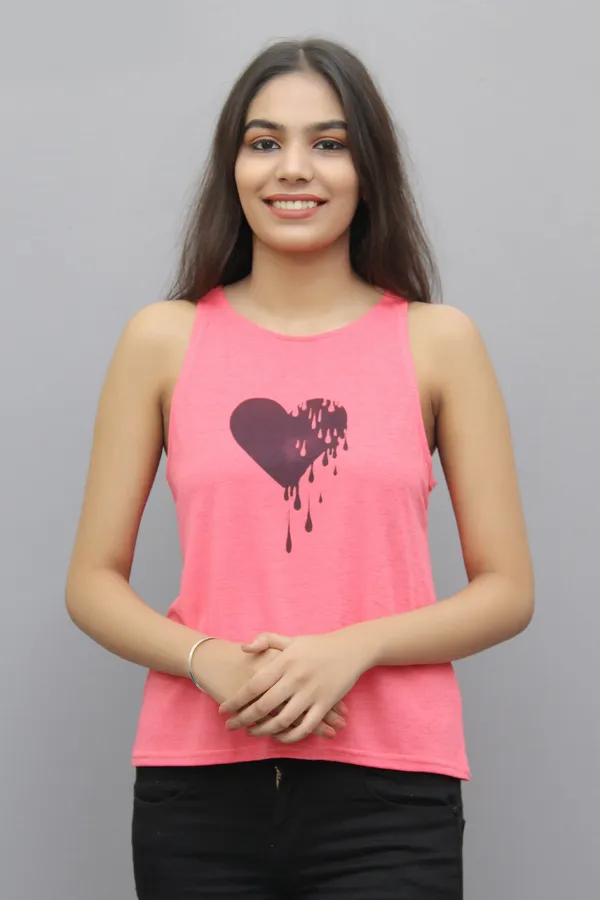 Peach_Casual_Printed_Tops_For_Women