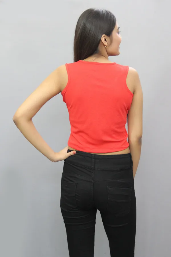 Red_Casual_Solid_Tops_For_Women