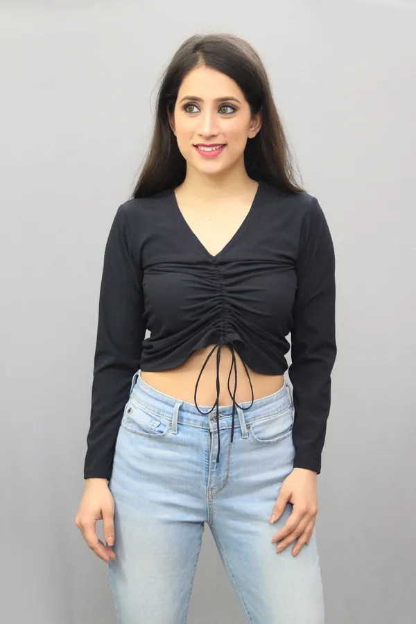 Black_Casual_Solid_Tops_For_Women