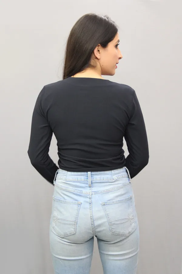 Black_Casual_Solid_Tops_For_Women