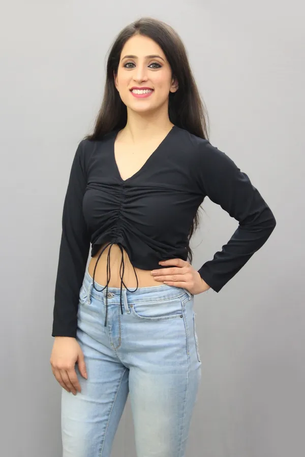 Black_Casual_Solid_Tops_For_Women