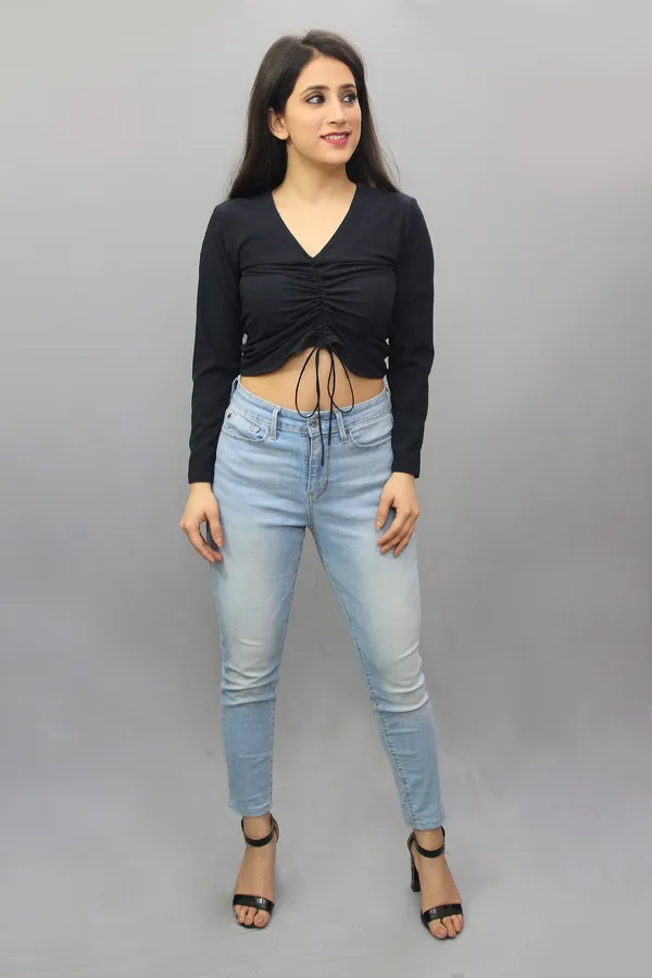 Black_Casual_Solid_Tops_For_Women