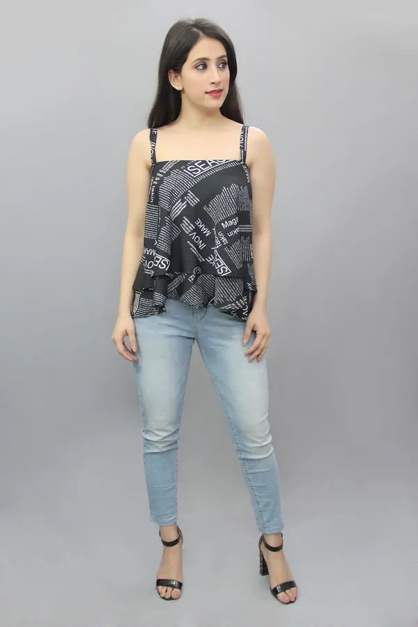 Black_Casual_Printed_Tops_For_Women
