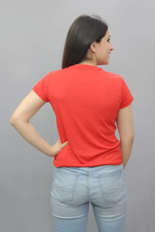 Red_Cotton_Blend_Solid_Short_Sleeve_Round_Neck_Regular_Fit_T-Shirt_For_Women