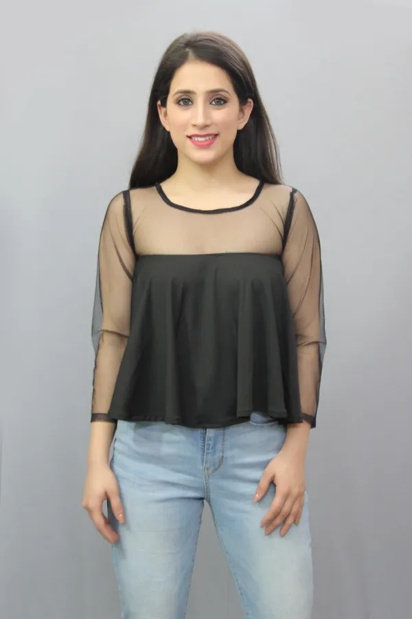 Black_Casual_Solid_Tops_For_Women