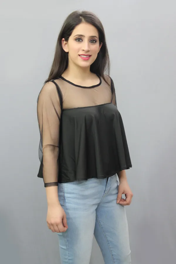 Black_Casual_Solid_Tops_For_Women
