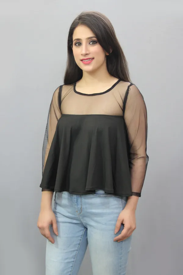 Black_Casual_Solid_Tops_For_Women