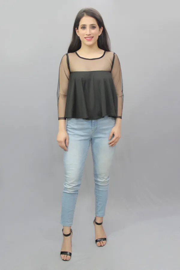 Black_Casual_Solid_Tops_For_Women