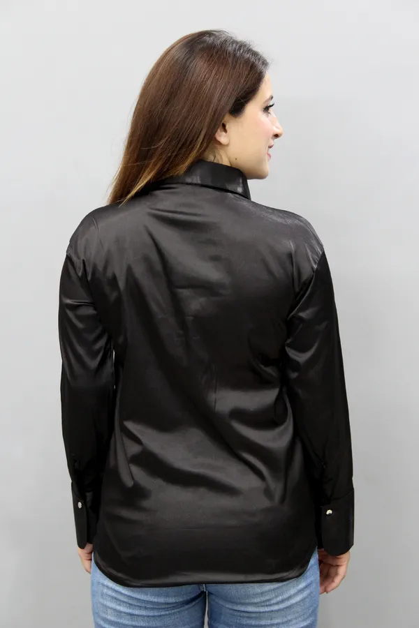 Black_Satin_Full_Sleeve_Solid_Hip_Length_Regular_Fit_Shirt_For_Women