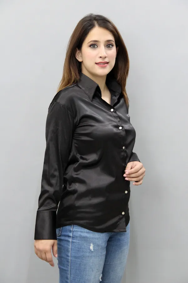 Black_Satin_Full_Sleeve_Solid_Hip_Length_Regular_Fit_Shirt_For_Women