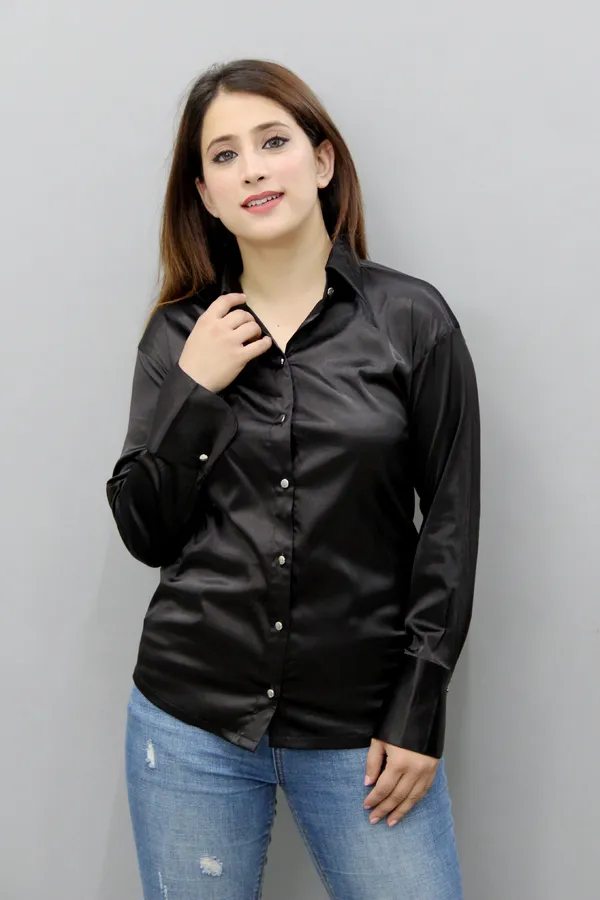 Black_Satin_Full_Sleeve_Solid_Hip_Length_Regular_Fit_Shirt_For_Women