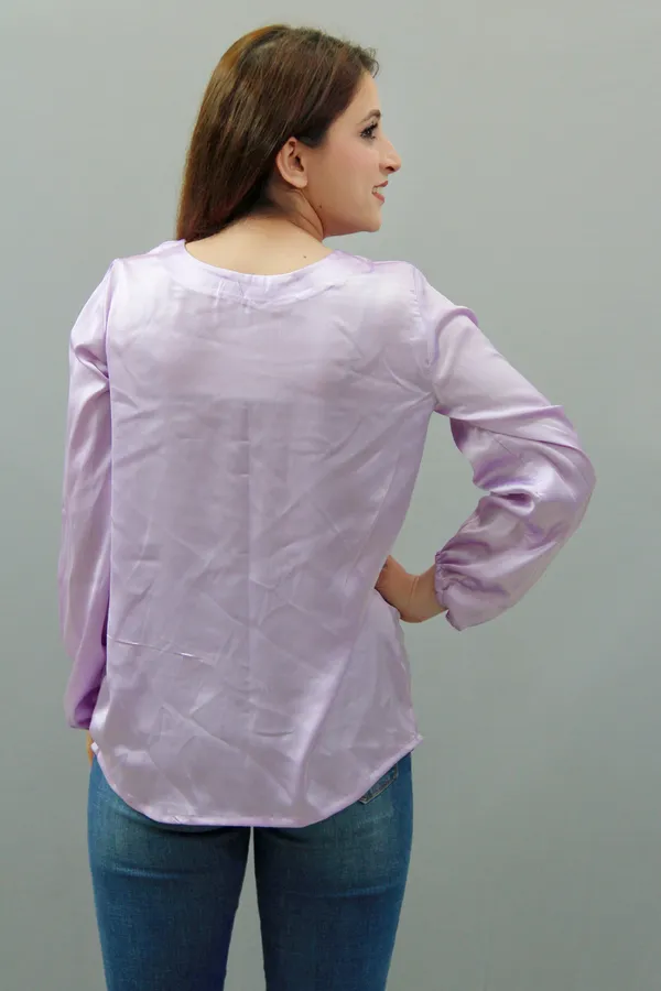 Purple_Formal_Solid_Tops_For_Women