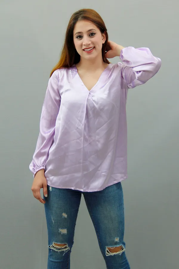 Purple_Formal_Solid_Tops_For_Women
