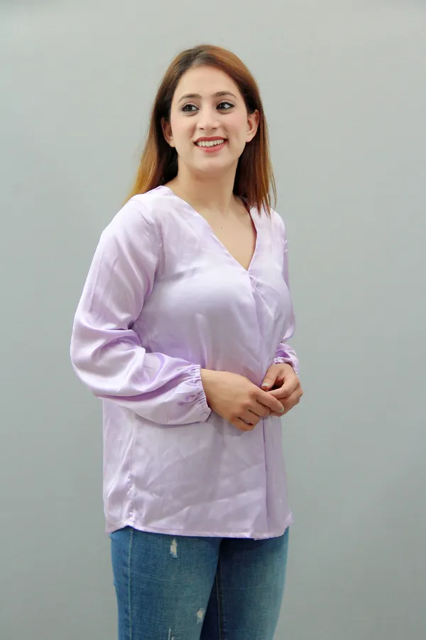 Purple_Formal_Solid_Tops_For_Women