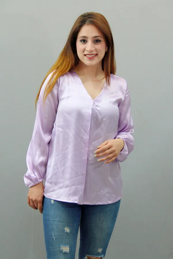 Purple_Formal_Solid_Tops_For_Women