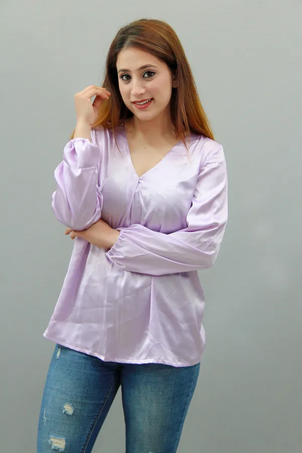 Purple_Formal_Solid_Tops_For_Women