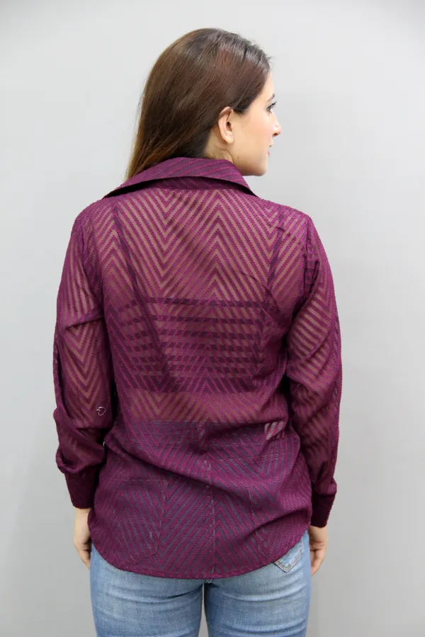 Purple_Georgette_Full_Sleeve_Self_Design_Hip_Length_Regular_Fit_Shirt_For_Women