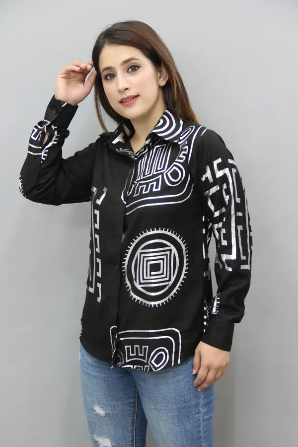 Black_&_White_Viscose_Rayon_Full_Sleeve_Printed_Hip_Length_Regular_Fit_Shirt_For_Women