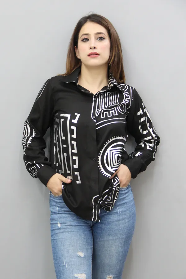 Black_&_White_Viscose_Rayon_Full_Sleeve_Printed_Hip_Length_Regular_Fit_Shirt_For_Women