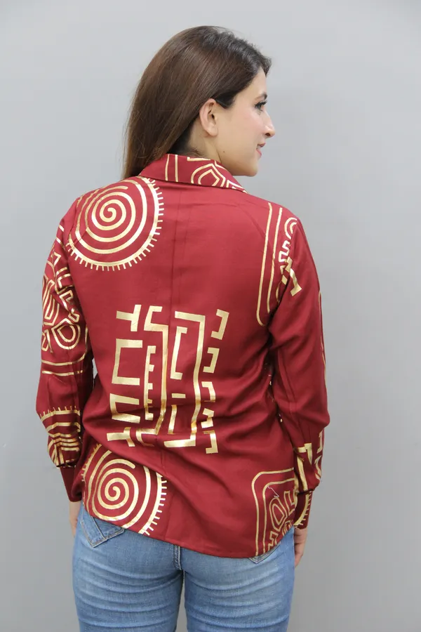 Maroon_&_Gold_Viscose_Rayon_Full_Sleeve_Printed_Hip_Length_Regular_Fit_Shirt_For_Women