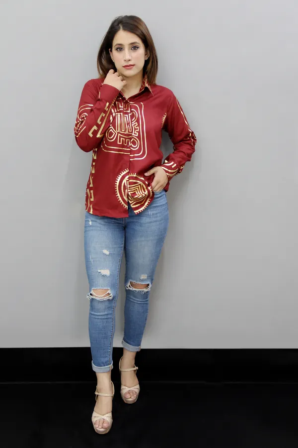 Maroon_&_Gold_Viscose_Rayon_Full_Sleeve_Printed_Hip_Length_Regular_Fit_Shirt_For_Women