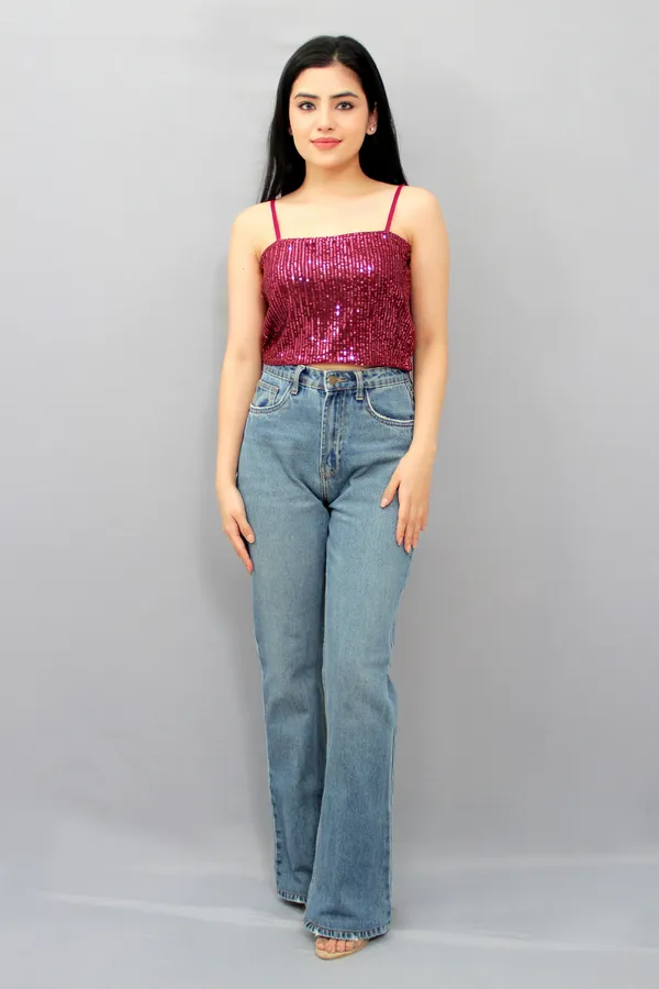 Red_Party_Embellished_Tops_For_Women
