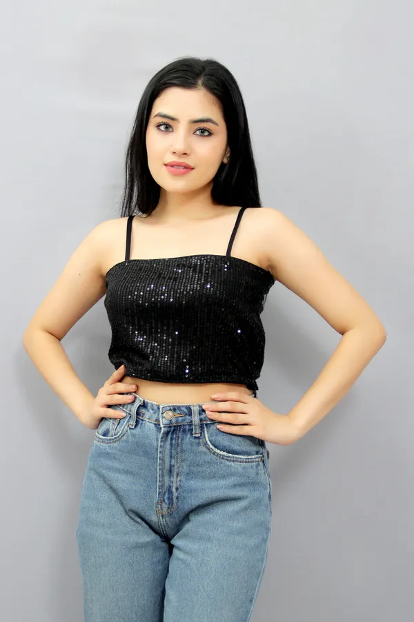 Black_Party_Embellished_Tops_For_Women