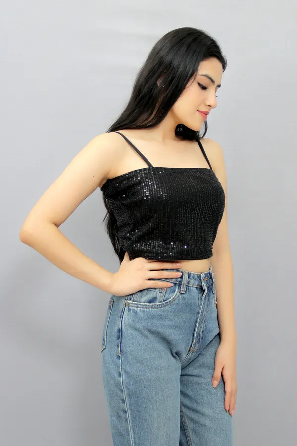 Black_Party_Embellished_Tops_For_Women