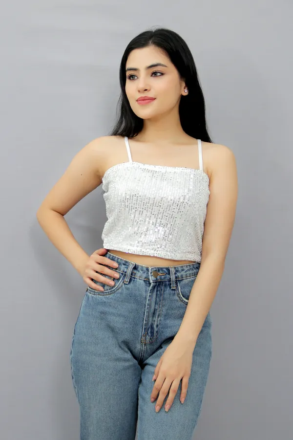 Party_Noodle_Straps_Embellished_Women_Silver_Top