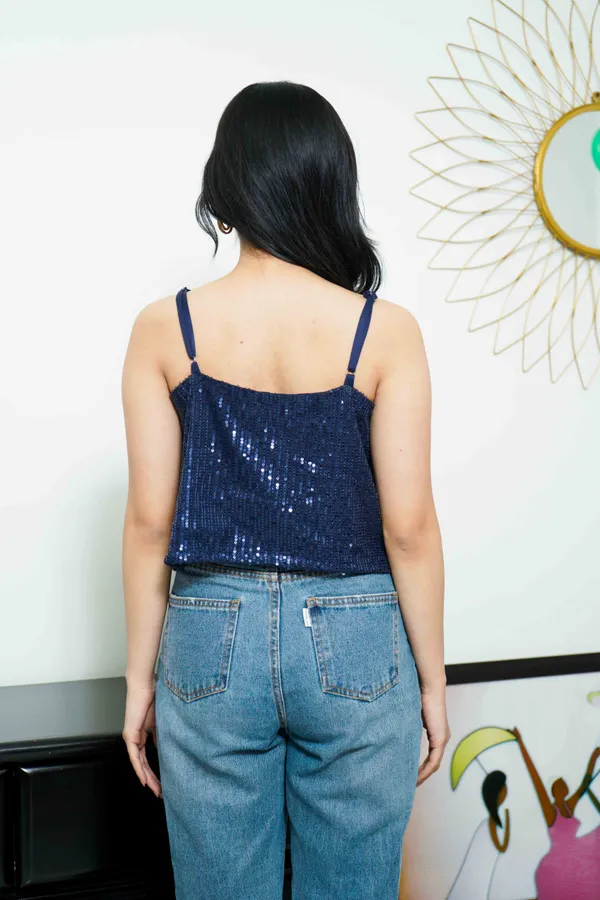 Casual_Embellished_Women_Blue_Top