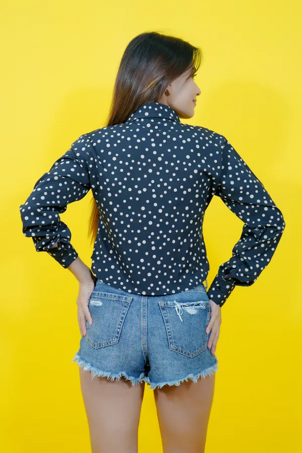 Dark_Green_&_White_Cotton_Blend_Full_Sleeve_Printed_Crop_Relaxed_Fit_Shirt_For_Women