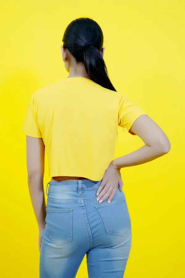 Yellow_Polycotton_Sporty_Short_Sleeve_Round_Neck_Comfort_Fit_Crop_T_Shirt_For_Women