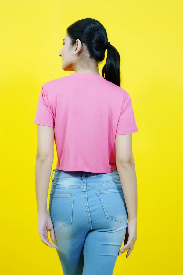 Pink_Polycotton_Printed_Short_Sleeve_Round_Neck_Comfort_Fit_Crop_T_Shirt_For_Women