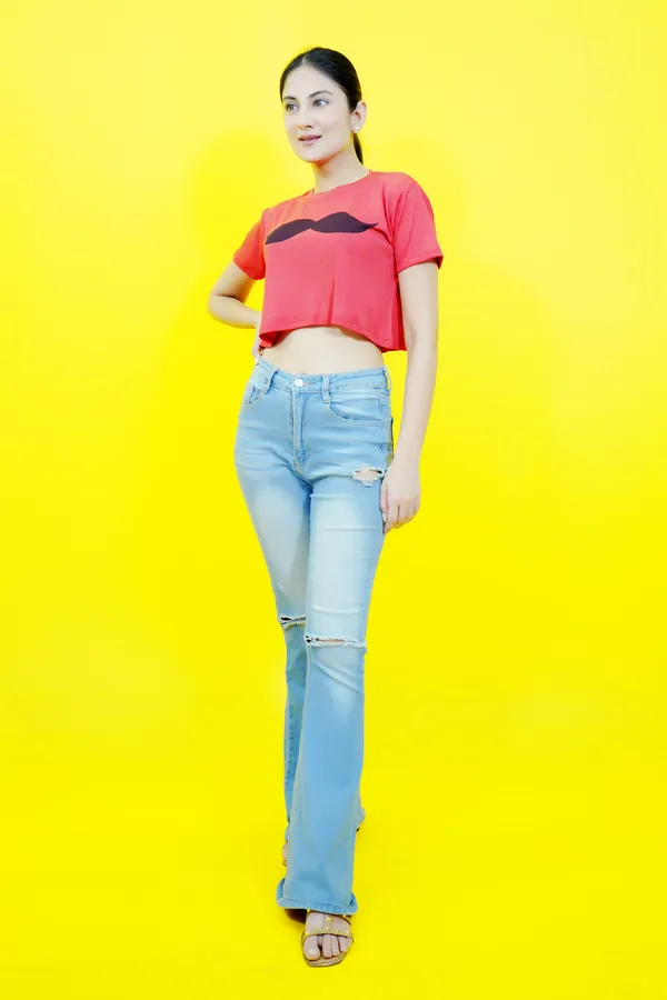 Red_Polycotton_Printed_Short_Sleeve_Round_Neck_Comfort_Fit_Crop_T_Shirt_For_Women