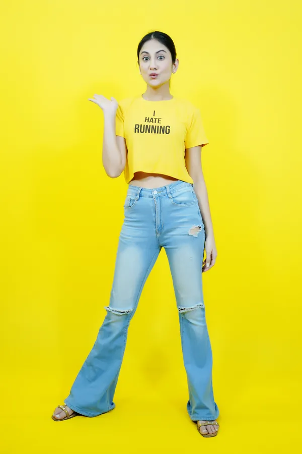 Yellow_Polycotton_Sporty_Short_Sleeve_Round_Neck_Comfort_Fit_Crop_T_Shirt_For_Women