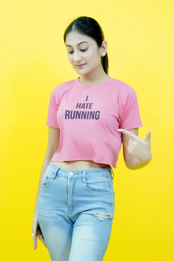 Pink_Polycotton_Typography_Short_Sleeve_Round_Neck_Comfort_Fit_Crop_T_Shirt_For_Women