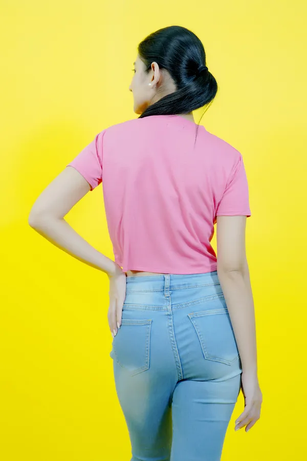 Pink_Polycotton_Typography_Short_Sleeve_Round_Neck_Comfort_Fit_Crop_T_Shirt_For_Women
