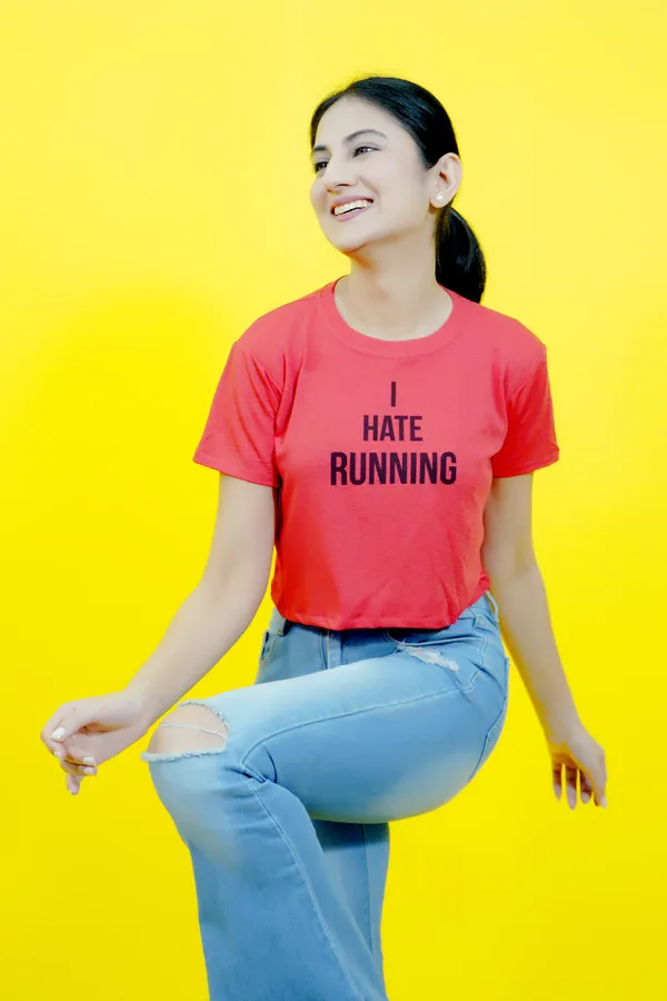 Red_Polycotton_Sporty_Short_Sleeve_Round_Neck_Comfort_Fit_Crop_T_Shirt_For_Women