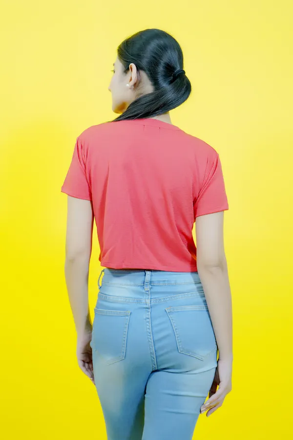 Red_Polycotton_Sporty_Short_Sleeve_Round_Neck_Comfort_Fit_Crop_T_Shirt_For_Women