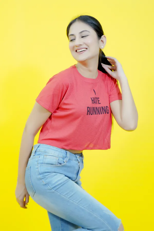 Red_Polycotton_Sporty_Short_Sleeve_Round_Neck_Comfort_Fit_Crop_T_Shirt_For_Women