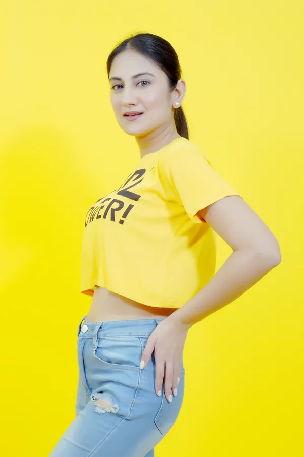 Yellow_Polycotton_Sporty_Short_Sleeve_Round_Neck_Comfort_Fit_Crop_T_Shirt_For_Women