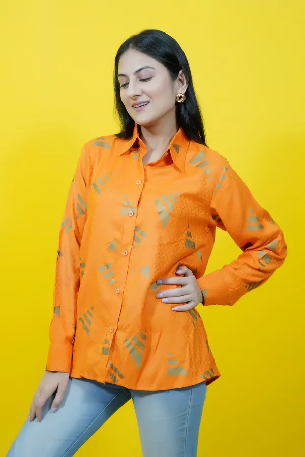 Orange_Cotton_Blend_Full_Sleeve_Printed_Hip_Length_Relaxed_Fit_Shirt_For_Women